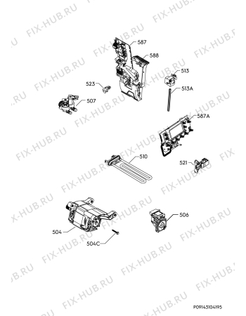 Взрыв-схема стиральной машины Electrolux EW6S1265SDU - Схема узла Electrical equipment 268